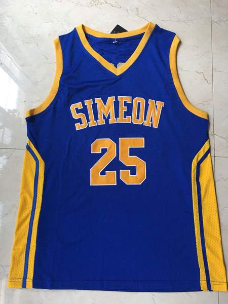 Simeon ROSE #25 Blue Basketball Jersey