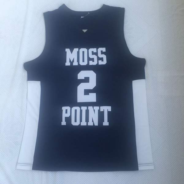 Moss Point BOOKER #2 Dark Blue Basketball Jersey