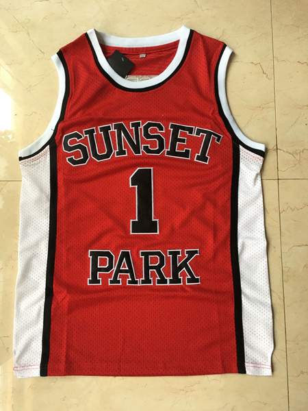 Sunset Park SHORTY #1 Red Basketball Jersey