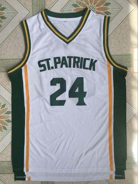 ST.Patrick IRVING #24 White Basketball Jersey