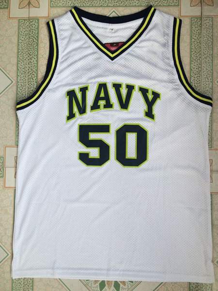 NAVY ROBINSON #50 White Basketball Jersey