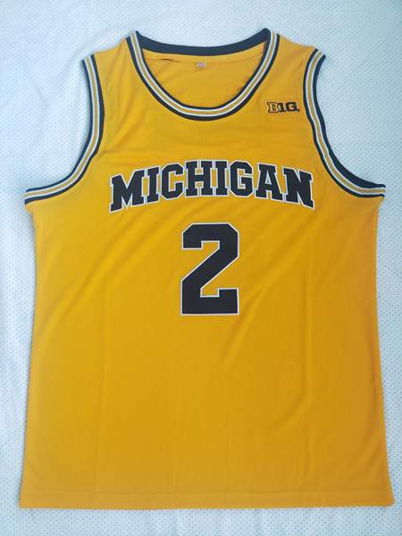 Michigan Wolverines POOLE #2 Yellow NCAA Basketball Jersey