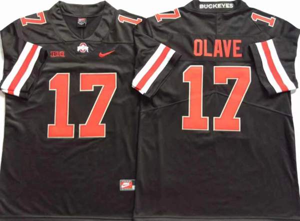 Ohio State Buckeyes OLAVE #17 Black NCAA Football Jersey
