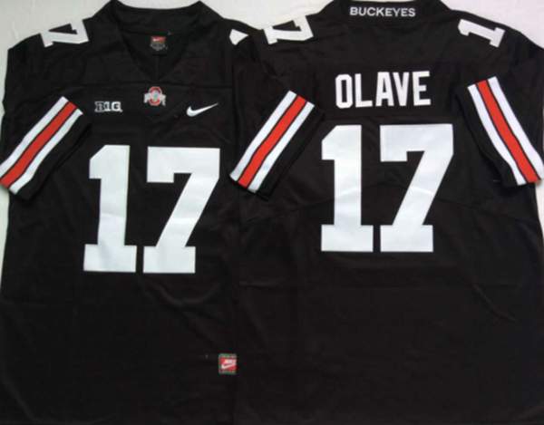 Ohio State Buckeyes OLAVE #17 Black NCAA Football Jersey 02