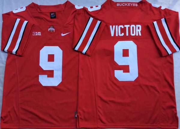 Ohio State Buckeyes VICTOR #9 Red NCAA Football Jersey