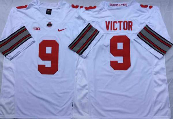 Ohio State Buckeyes VICTOR #9 White NCAA Football Jersey