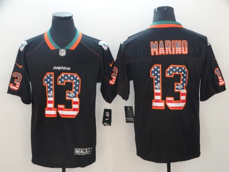 Miami Dolphins Black USA Flag NFL Jersey 02