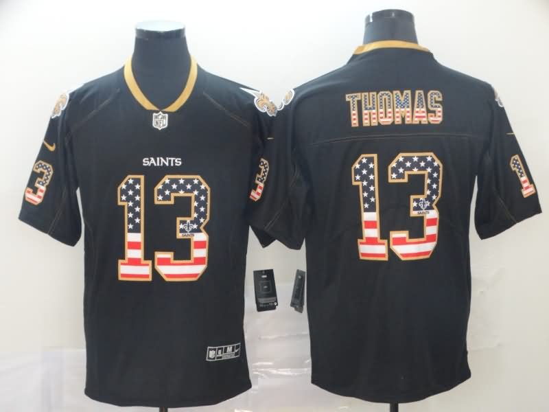 New Orleans Saints Black USA Flag NFL Jersey 03