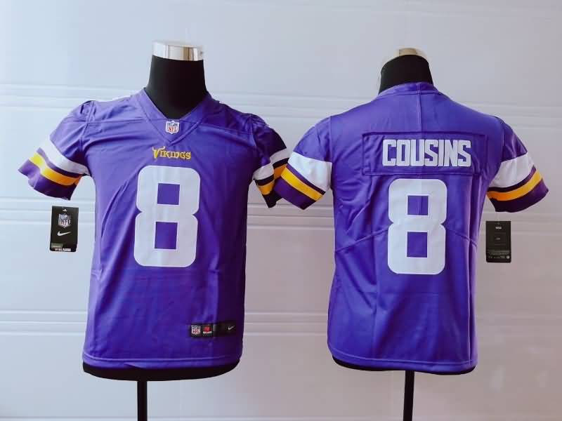 Kids Minnesota Vikings COUSINS #8 Purple NFL Jersey