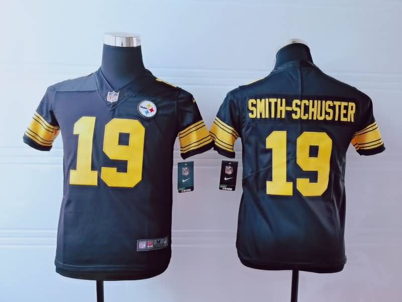 Kids Pittsburgh Steelers SMITH-SCHUSTER #19 Black NFL Jersey 03
