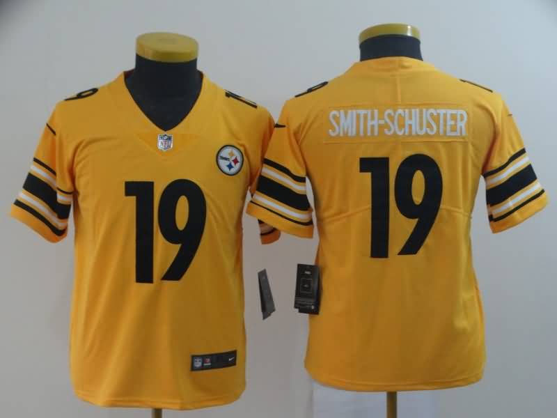 Kids Pittsburgh Steelers SMITH-SCHUSTER #19 Yellow Inverted Legend NFL Jersey