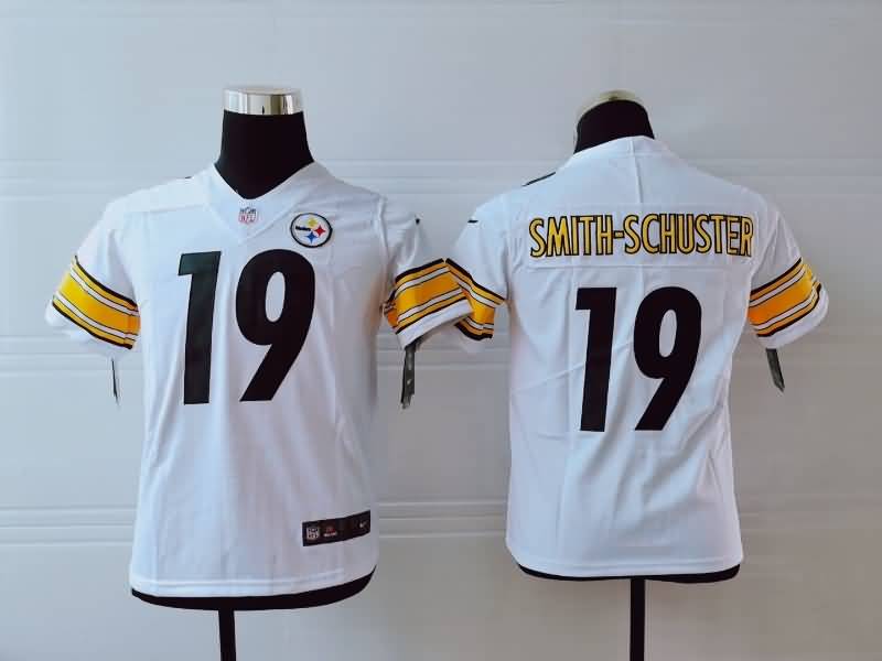 Kids Pittsburgh Steelers SMITH-SCHUSTER #19 White NFL Jersey
