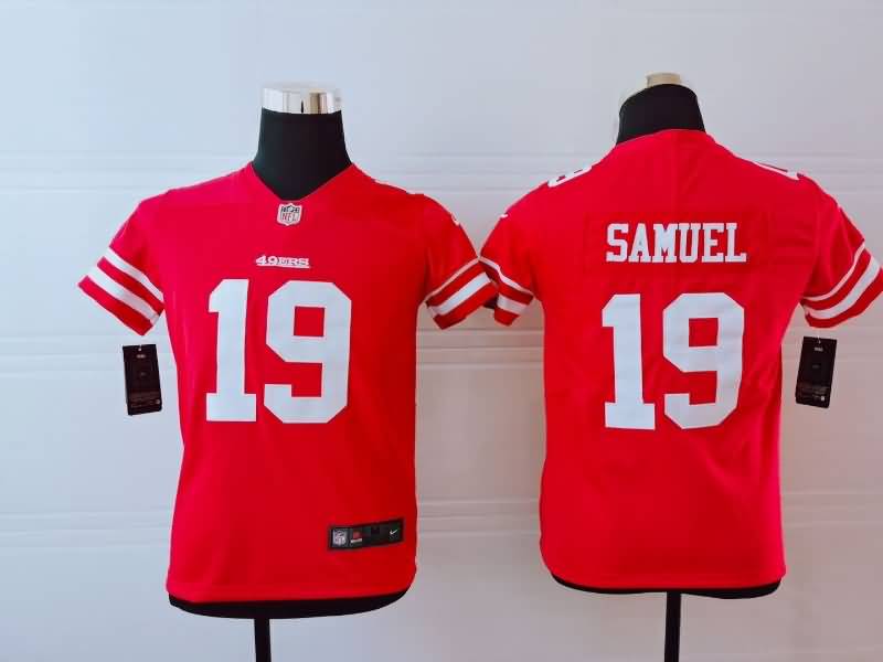Kids San Francisco 49ers SAMUEL #19 Red NFL Jersey