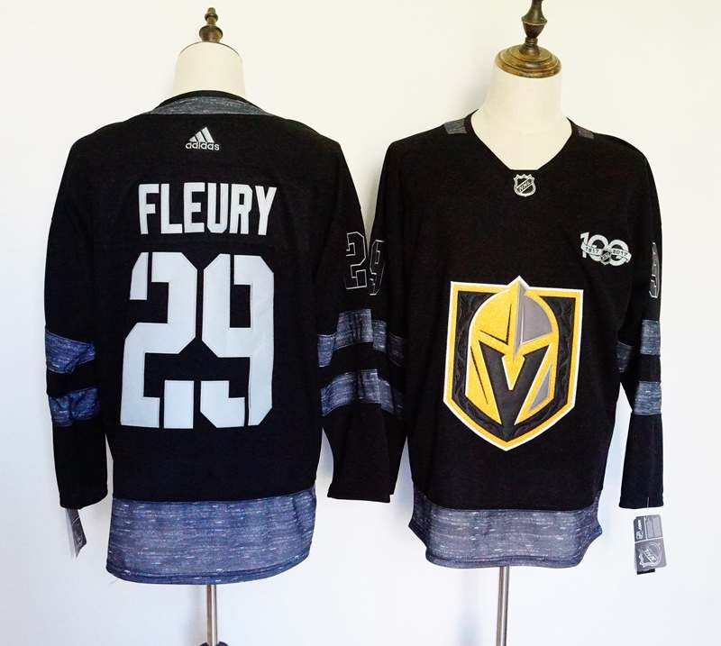 Vegas Golden Knights FLEURY #29 Black 100th Anniversary NHL Jersey