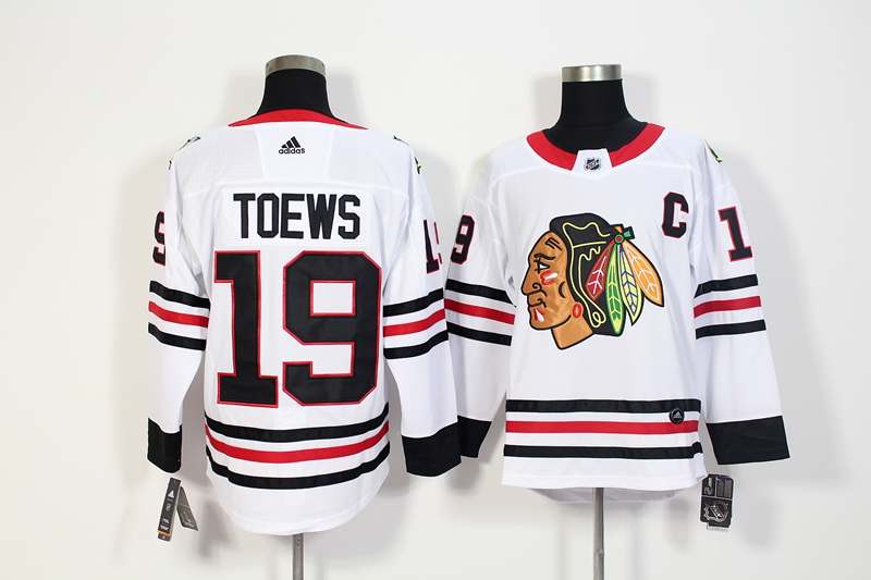 Chicago Blackhawks TOEWS #19 White NHL Jersey