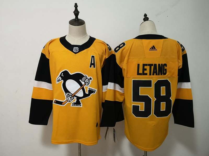 Pittsburgh Penguins LETANG #58 Yellow NHL Jersey