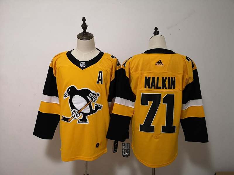 Pittsburgh Penguins MALKIN #71 Yellow NHL Jersey
