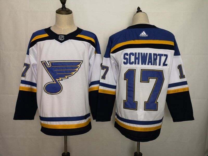 St Louis Blues SCHWARTZ #17 White NHL Jersey