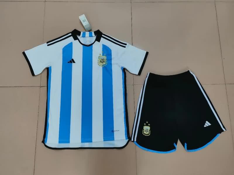 2022 Argentina Home 3 Stars Soccer Jersey