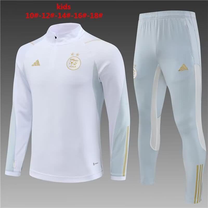 Kids - Thailand Quality(AAA) 2023 Algeria White Soccer Tracksuit