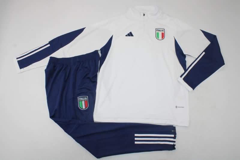 Thailand Quality(AAA) 2023 Italy White Soccer Tracksuit 02