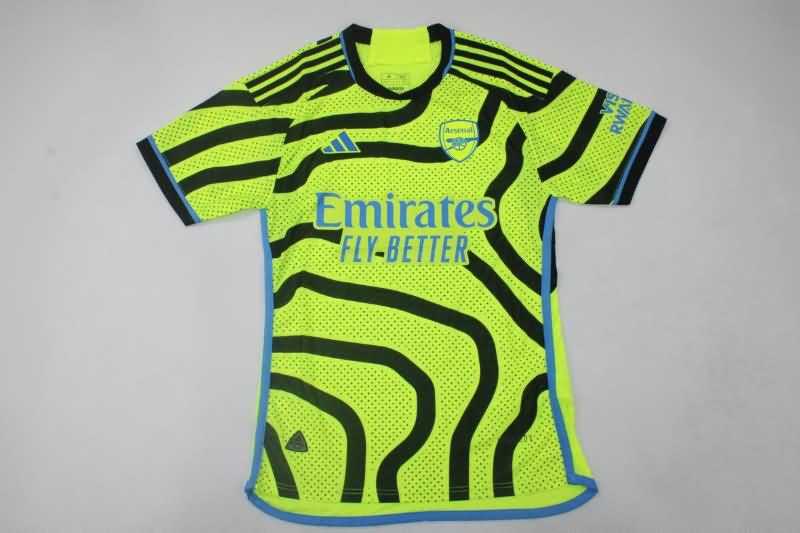 Thailand Quality(AAA) 23/24 Arsenal Away Green Soccer Jersey (Player)