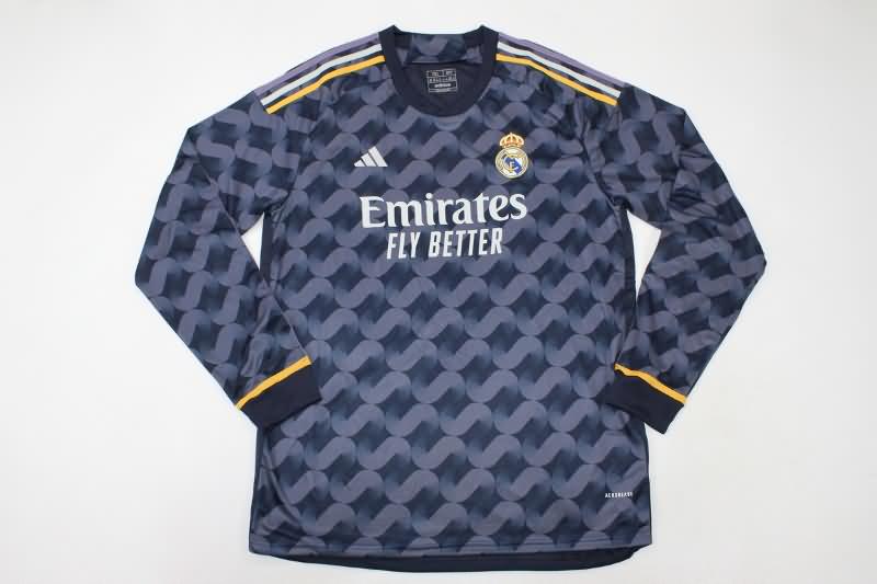 Thailand Quality(AAA) 23/24 Real Madrid Away Long Sleeve Soccer Jersey
