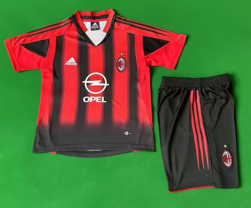 2004/05 AC Milan Home Kids Soccer Jersey And Shorts