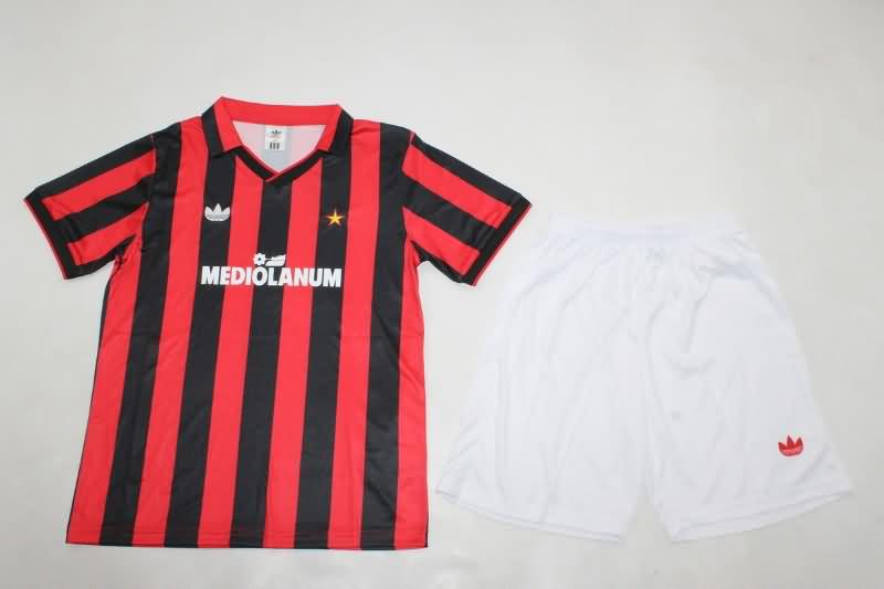 1990/91 AC Milan Home Kids Soccer Jersey And Shorts