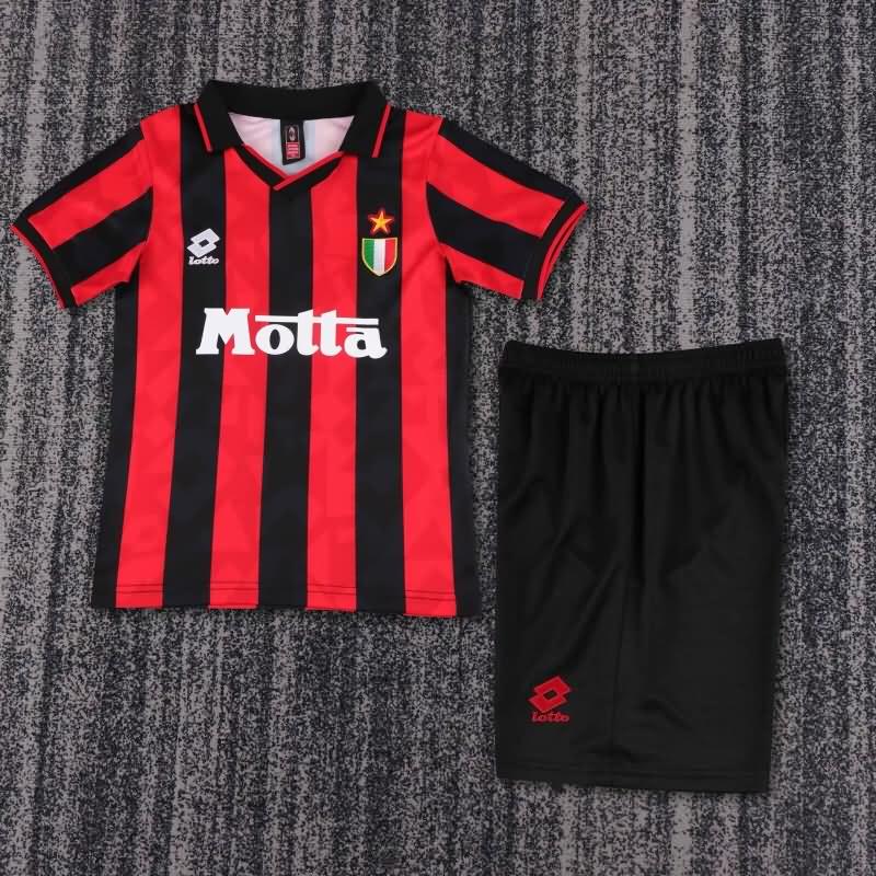 1993/94 AC Milan Home Kids Soccer Jersey And Shorts