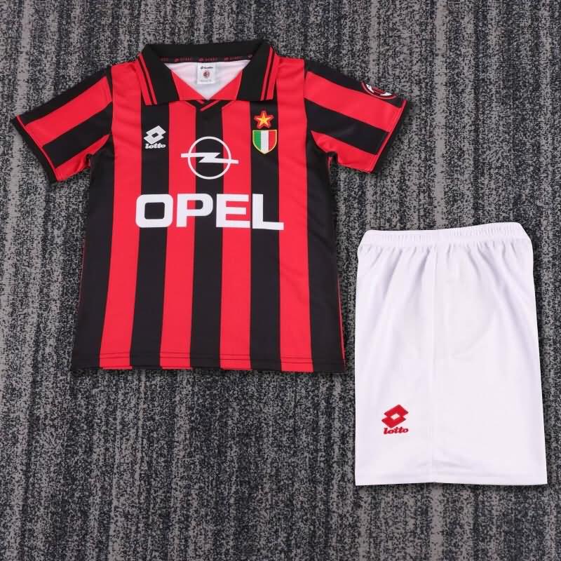 1996/97 AC Milan Home Kids Soccer Jersey And Shorts