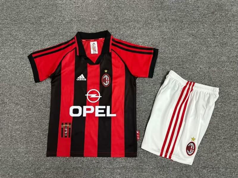 1998/00 AC Milan Home Kids Soccer Jersey And Shorts
