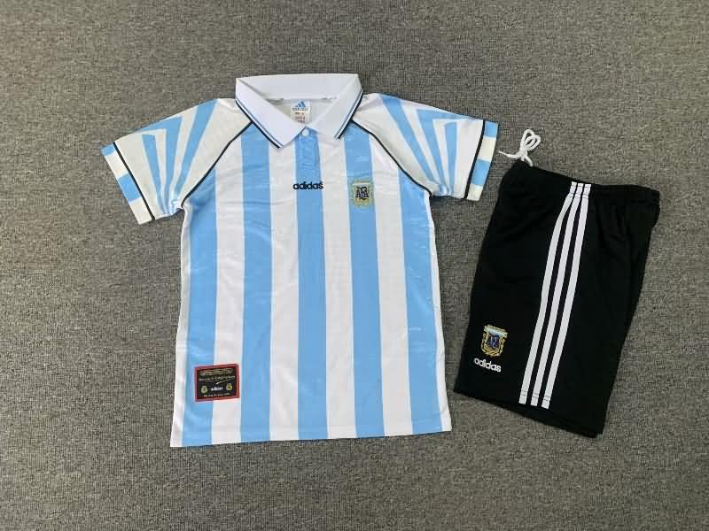 1996/97 Argentina Home Kids Soccer Jersey And Shorts