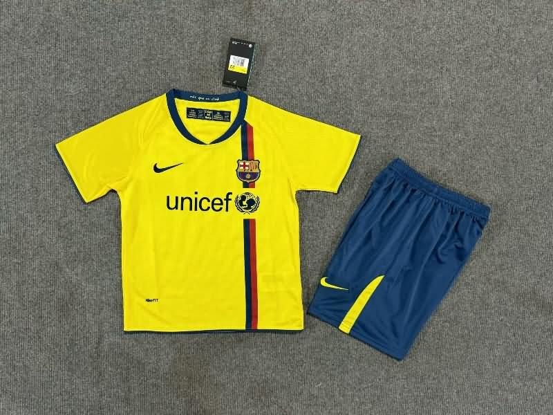 2008/09 Barcelona Away Kids Soccer Jersey And Shorts