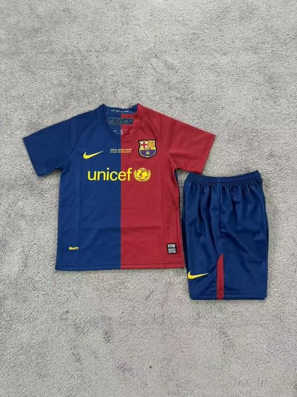 2008/09 Barcelona Home Final Kids Soccer Jersey And Shorts