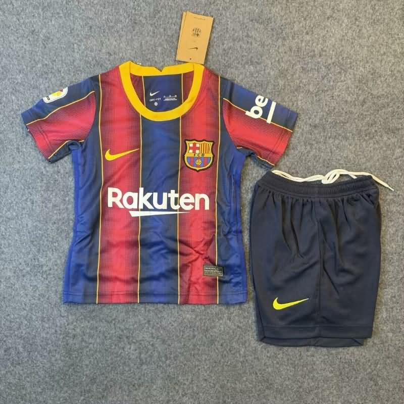 2020/21 Barcelona Home Kids Soccer Jersey And Shorts