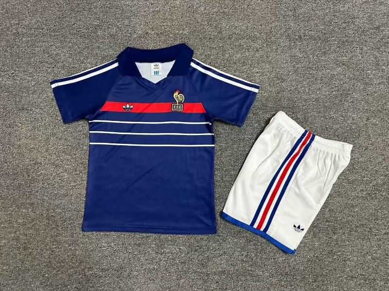 1982 France Home Kids Soccer Jersey And Shorts