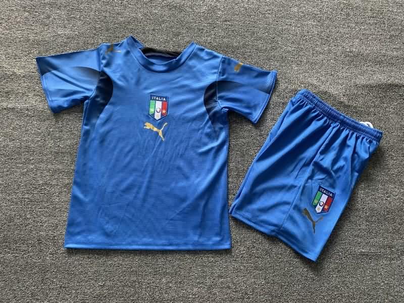 2006 Italy Home Kids Soccer Jersey And Shorts