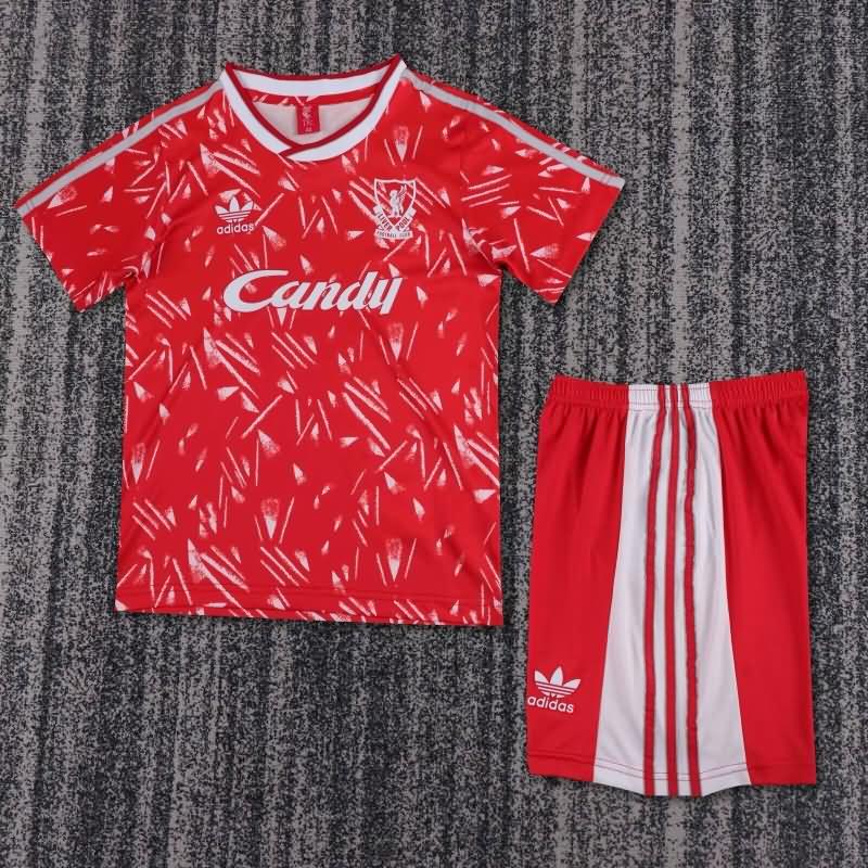 1989/91 Liverpool Home Kids Soccer Jersey And Shorts