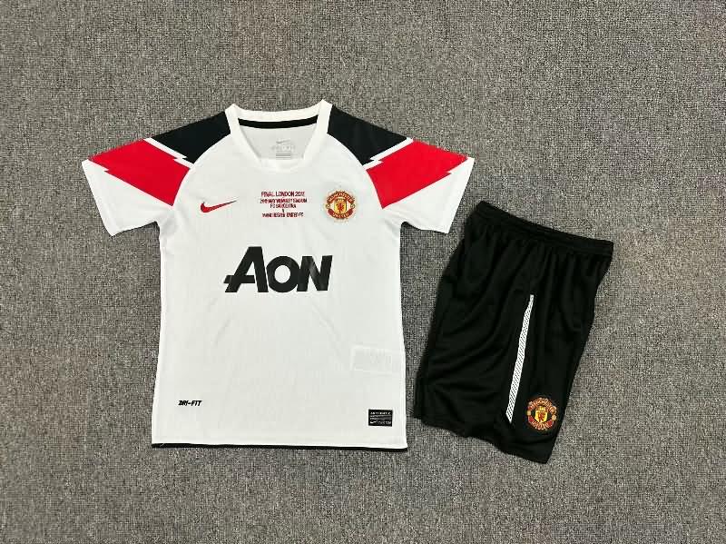 2010/11 Manchester United Away Final Kids Soccer Jersey And Shorts