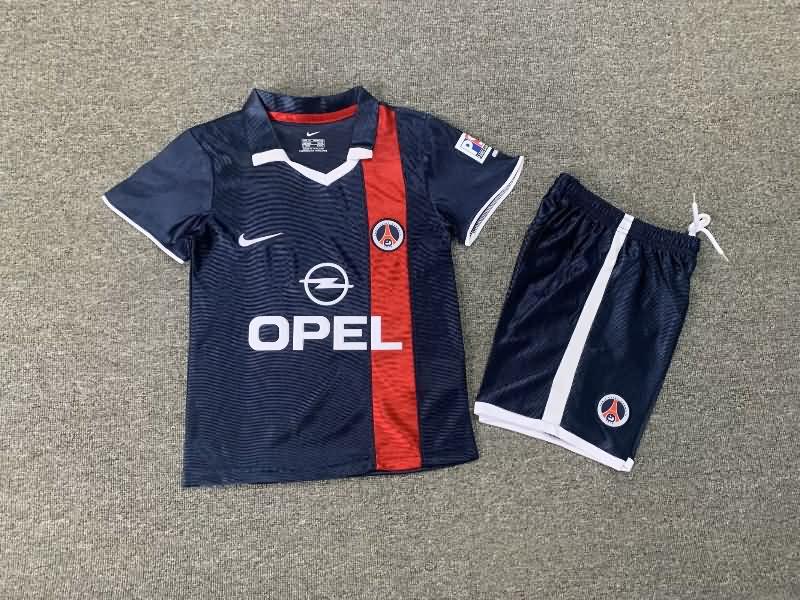 2001/02 Paris St Germain Home Kids Soccer Jersey And Shorts