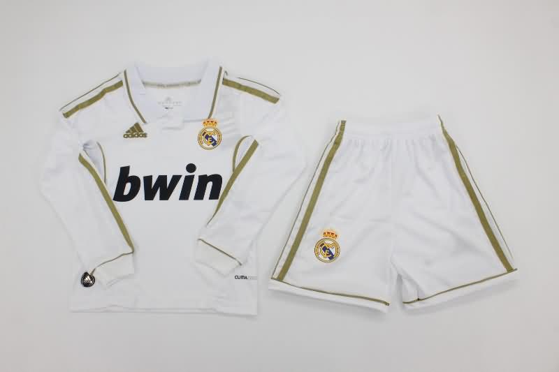 11/12 Real Madrid Home Long Sleeve Kids Soccer Jersey And Shorts