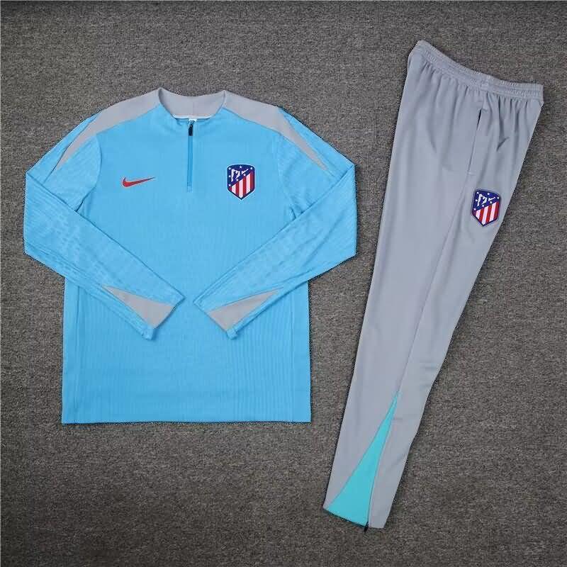 Thailand Quality(AAA) 23/24 Atletico Madrid Blue Soccer Tracksuit