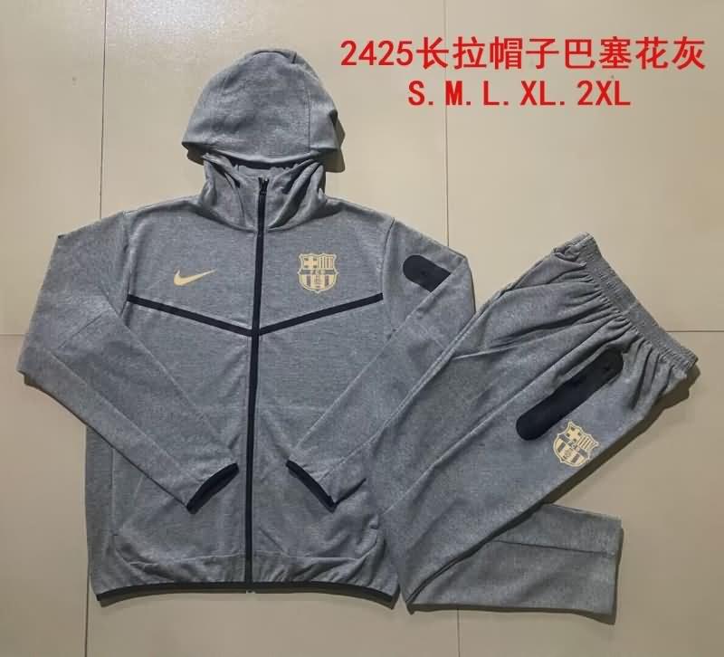 Thailand Quality(AAA) 23/24 Barcelona Grey Soccer Tracksuit 03