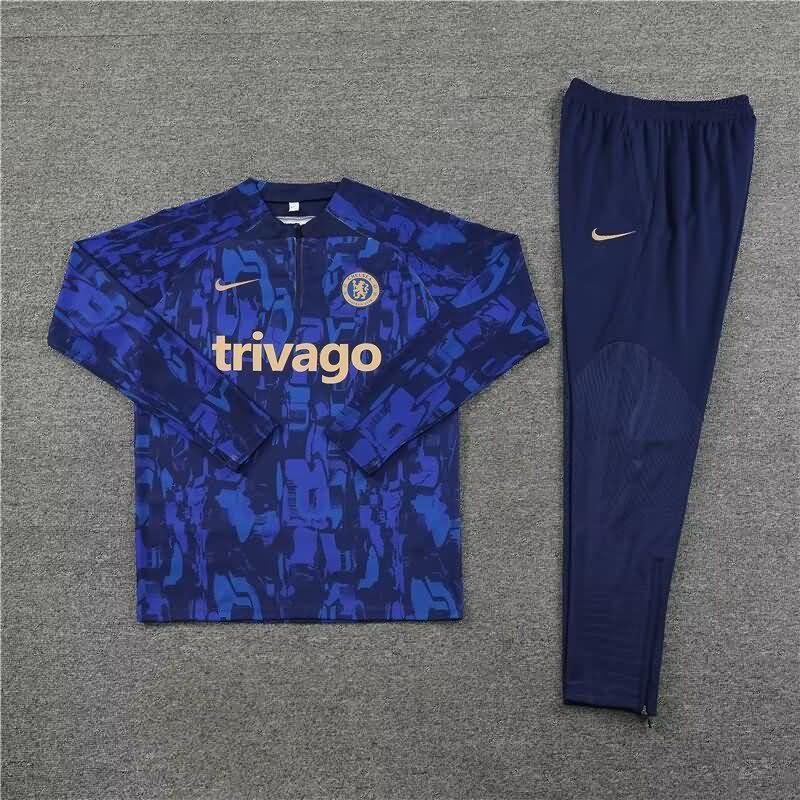 Thailand Quality(AAA) 23/24 Chelsea Dark Blue Soccer Tracksuit