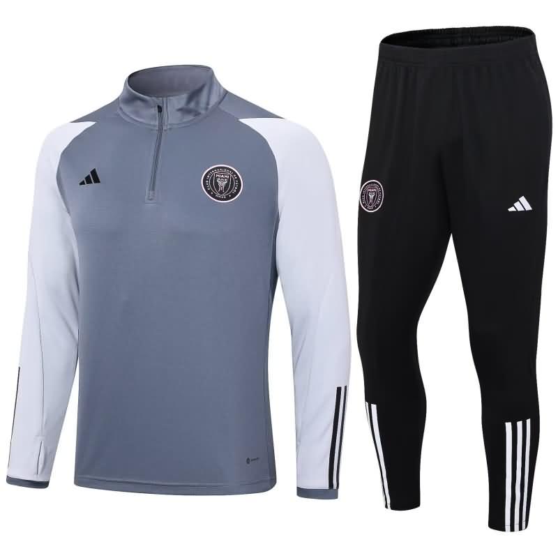 Thailand Quality(AAA) 2023 Inter Miami Grey Soccer Tracksuit