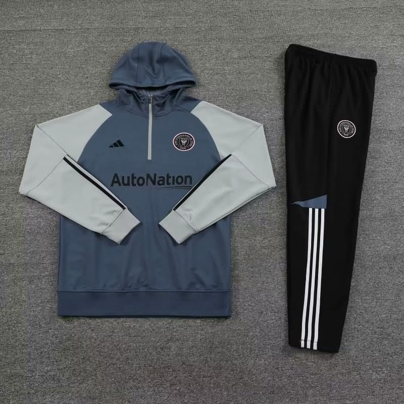 Thailand Quality(AAA) 2023 Inter Miami Grey Soccer Tracksuit 02