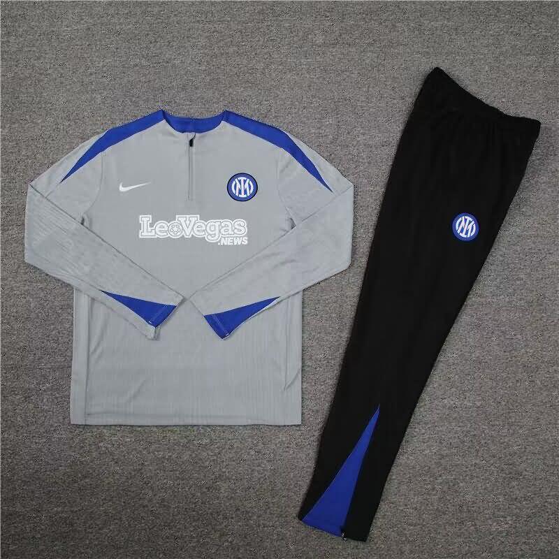 Thailand Quality(AAA) 23/24 Inter Milan Grey Soccer Tracksuit 03