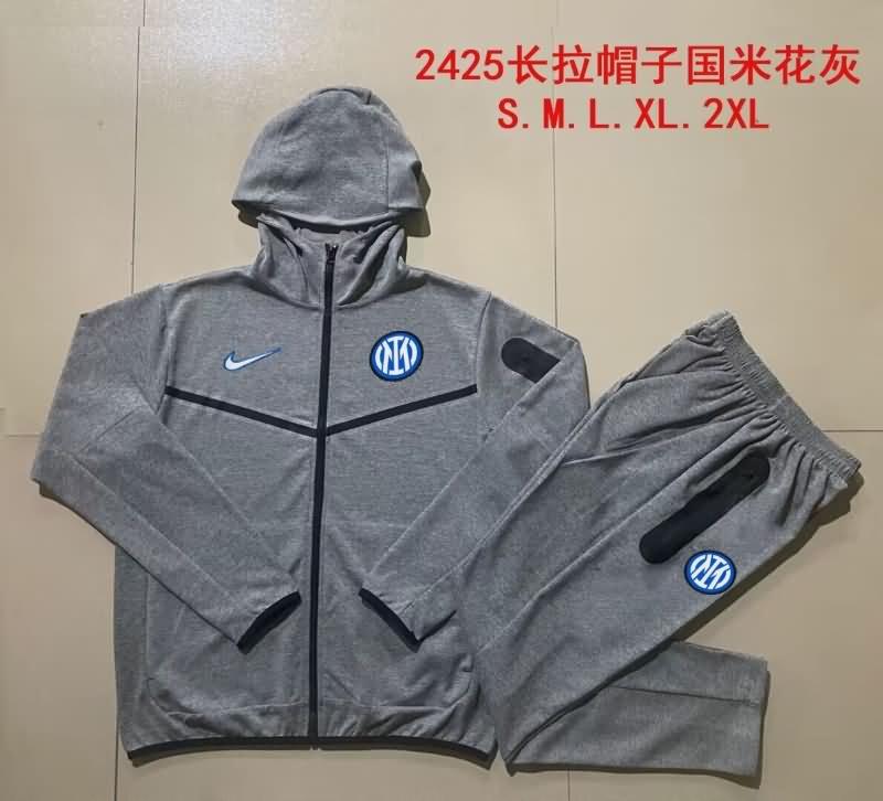 Thailand Quality(AAA) 23/24 Inter Milan Grey Soccer Tracksuit 04