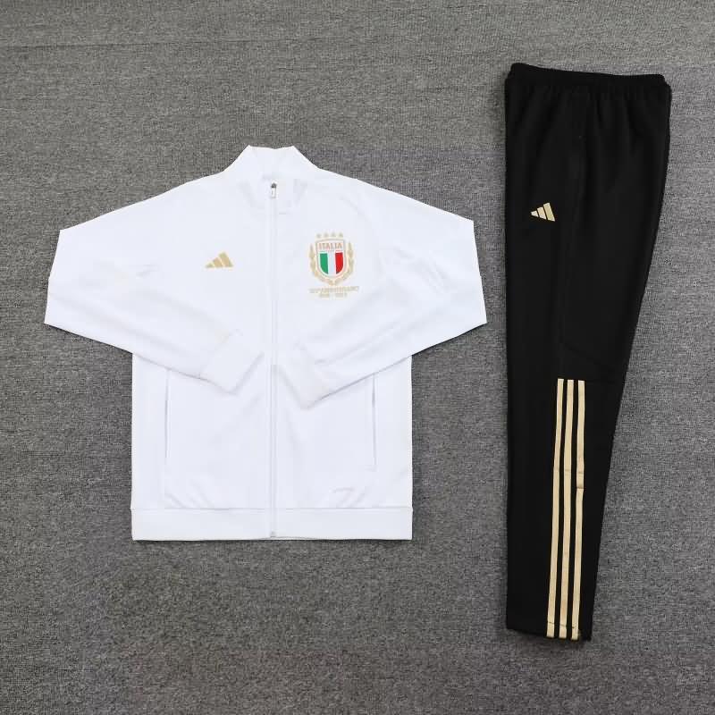 Thailand Quality(AAA) 2023 Italy White Soccer Tracksuit 05